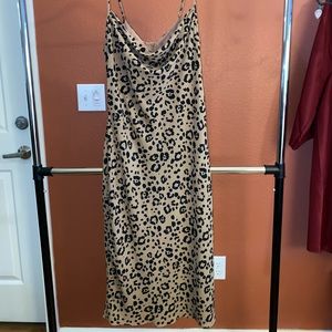 Cheetah Slip Dress w/ a Cowl Neck
